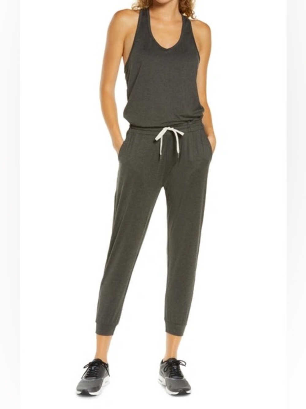 Vuori Charcoal Jumpsuit with Drawstring